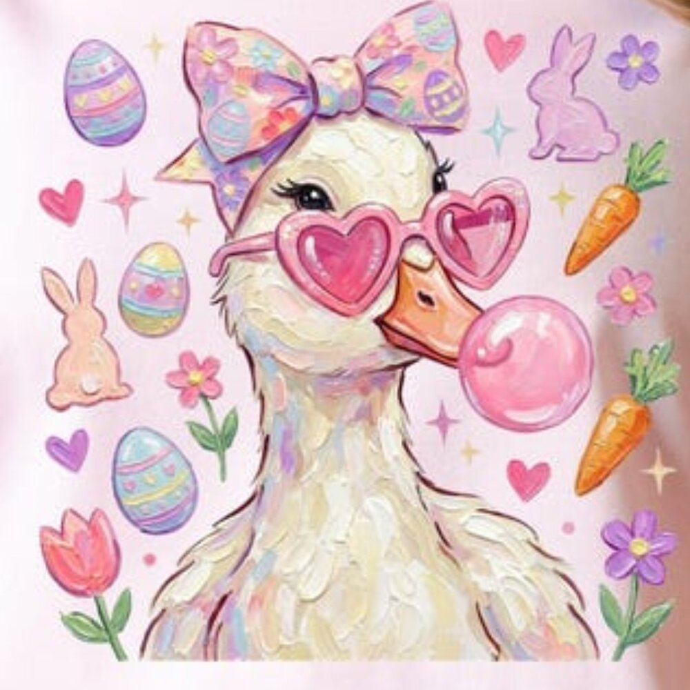 Easter Duck Shirt, Cute Easter Unisex Tee, Trendy Easter Shirt - Picture 2 of 3